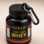 Close-up of the FUELO threaded cap and carabiner attachment