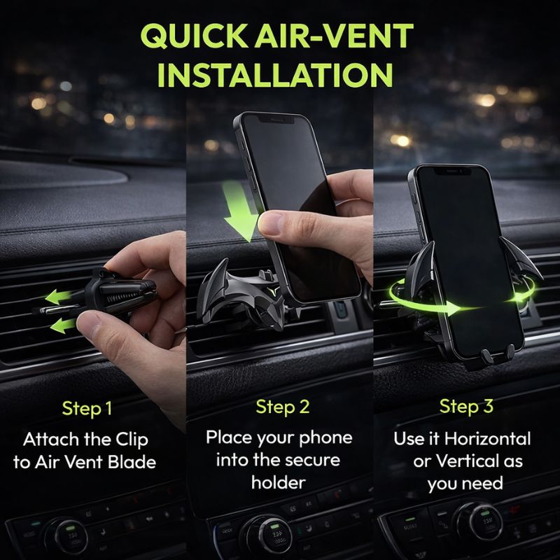 BATX™ Stealth Car Vent Phone Holder
