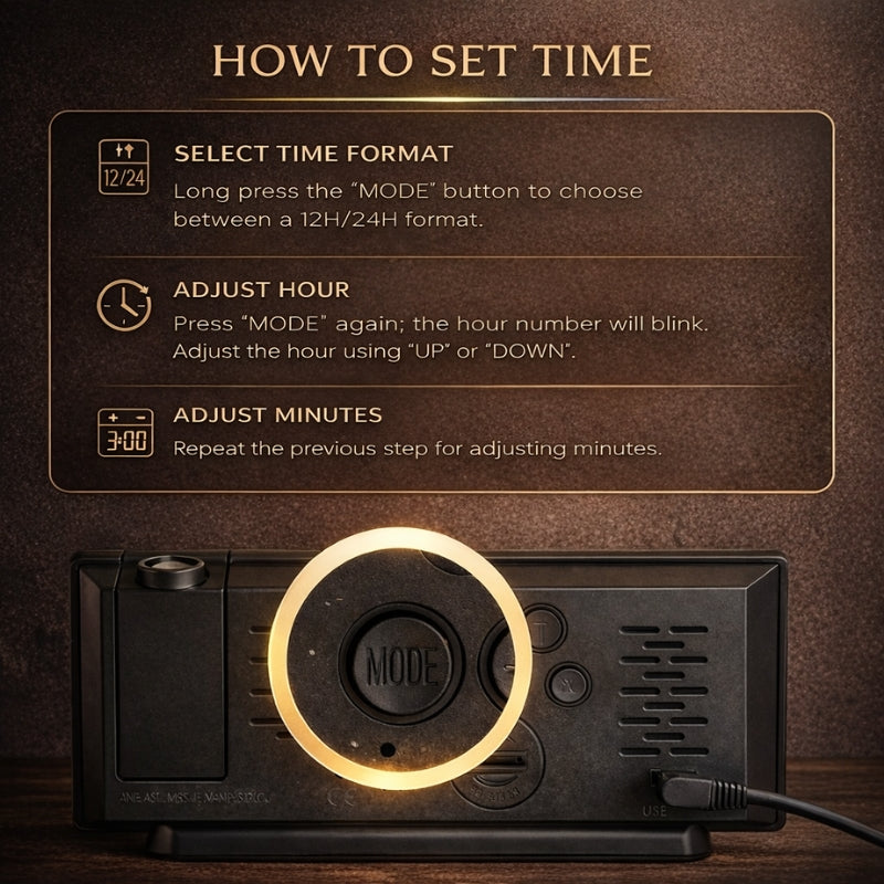 VESPER™ Projection Bedside Alarm Clock