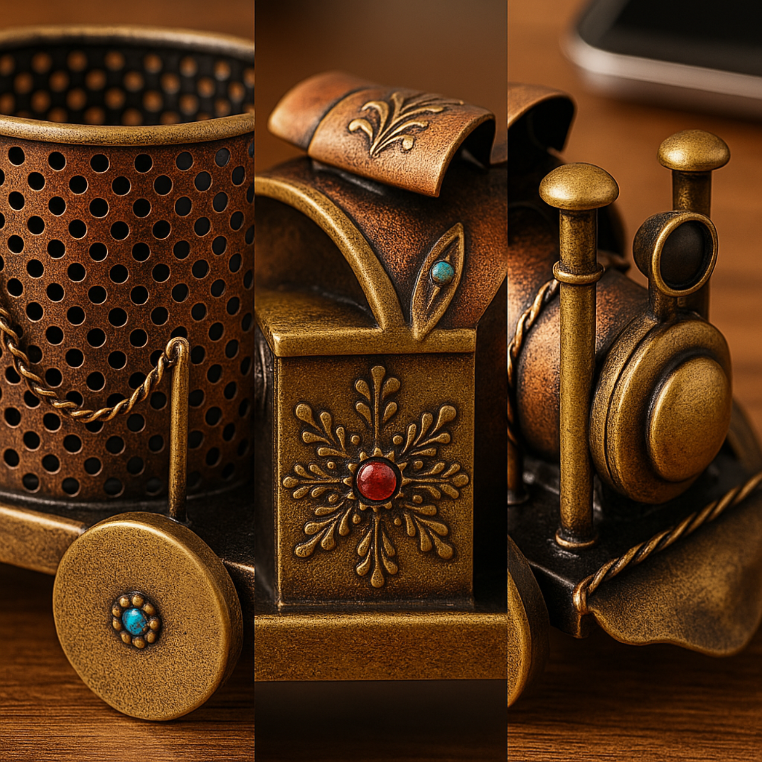 Brass Engine Desk Holder