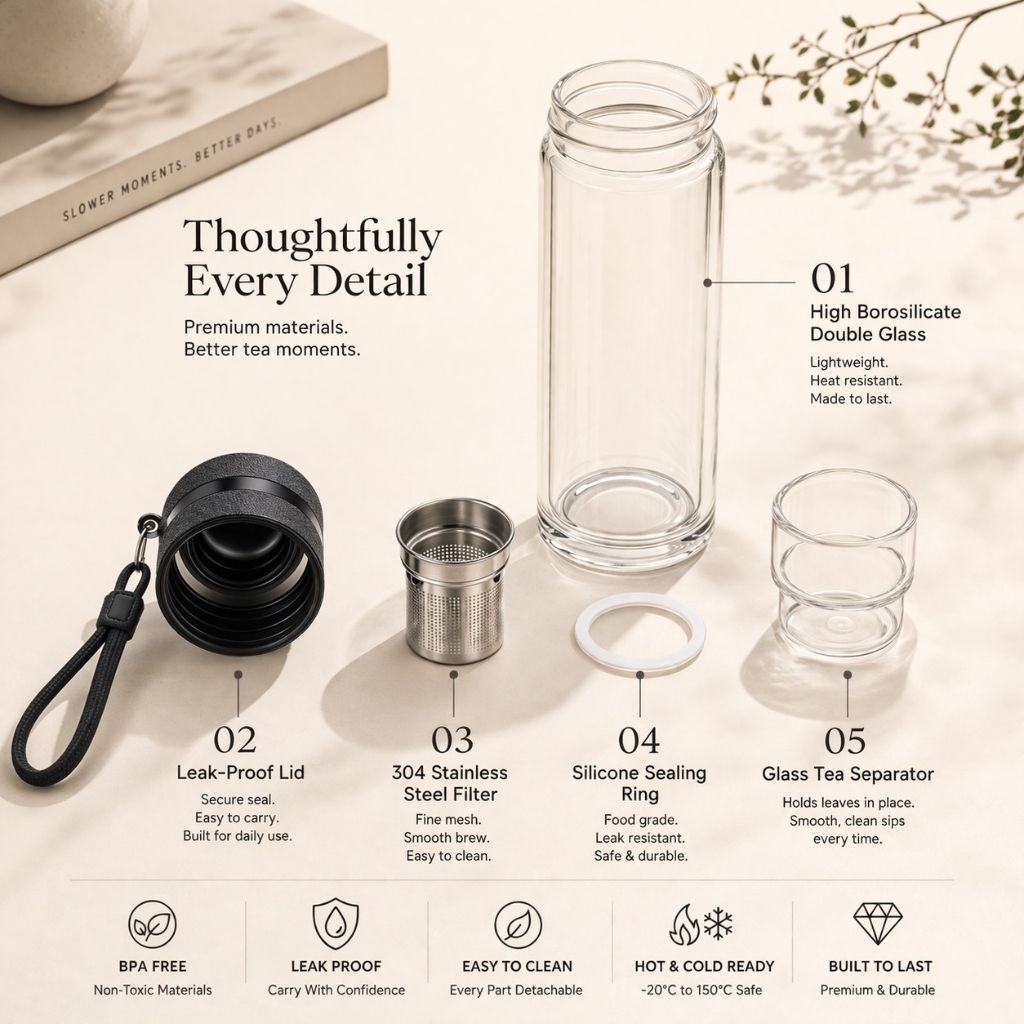 INFUZA™ | Glass Tea & Infusion Bottle