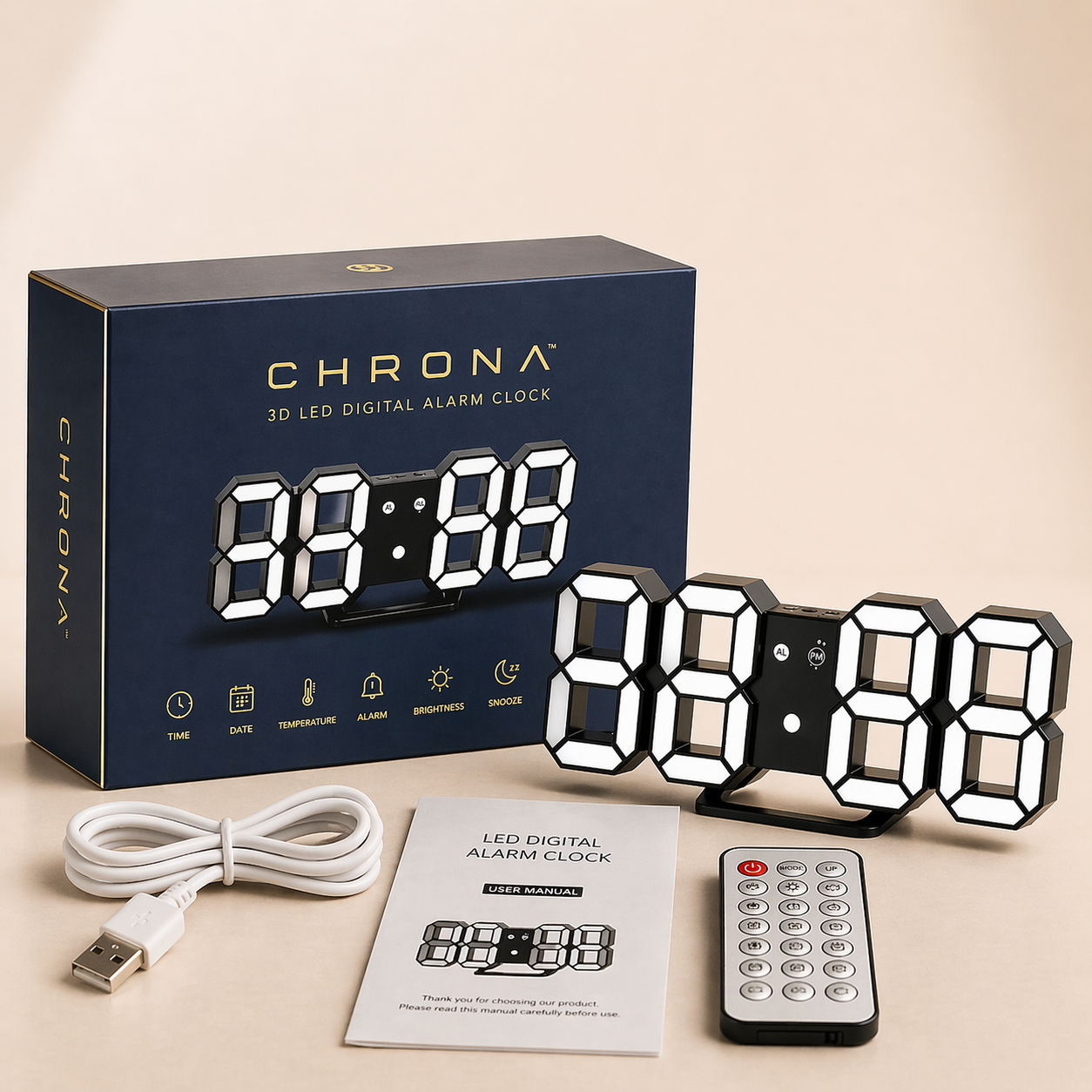 CHRONA™ | 3D LED Digital Alarm Clock