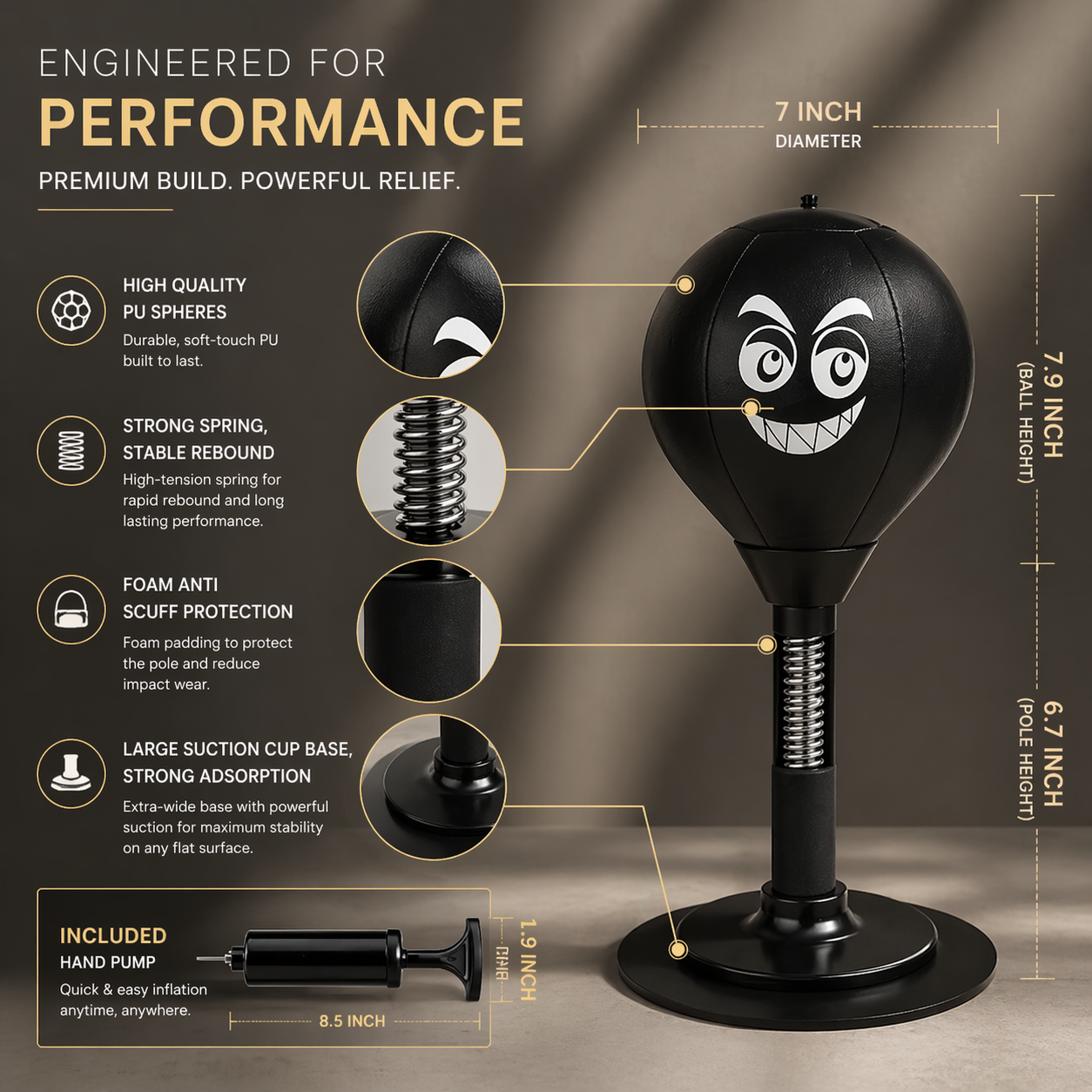 BOOM™ | Desktop Stress Relief Punching Bag