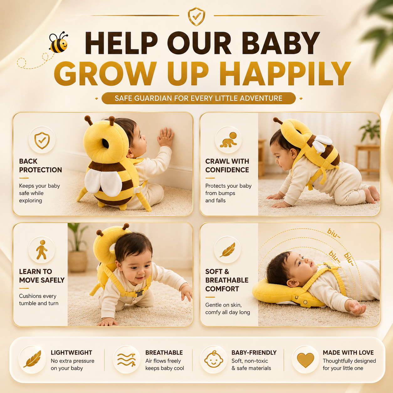 BUMBEE™ | Baby Head Cushion Backpack