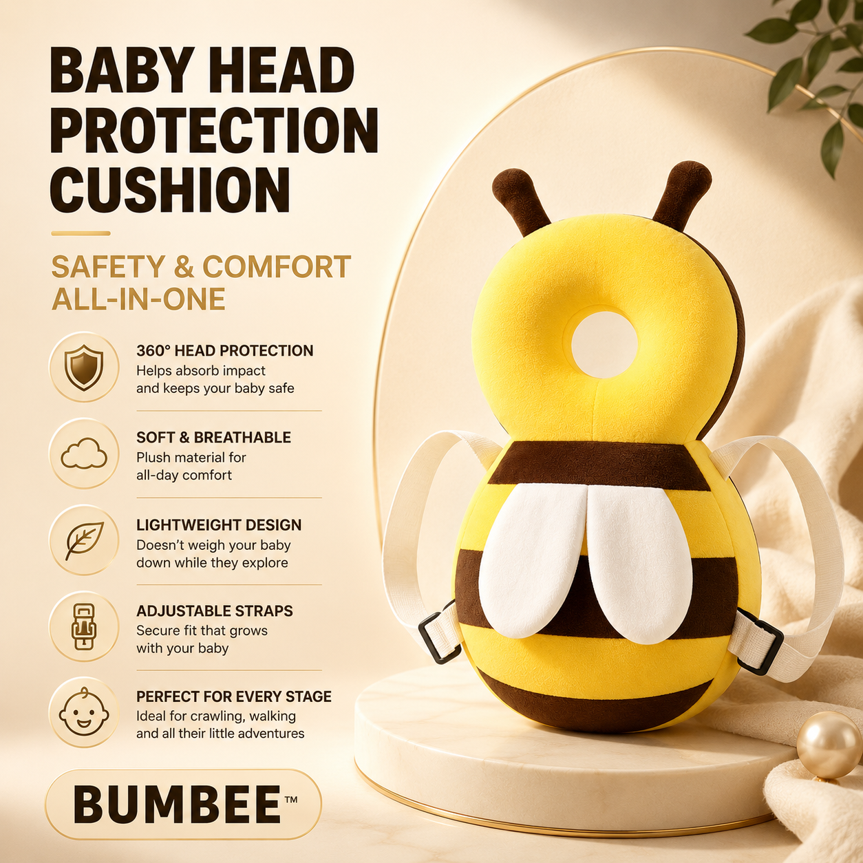BUMBEE™ | Baby Head Cushion Backpack