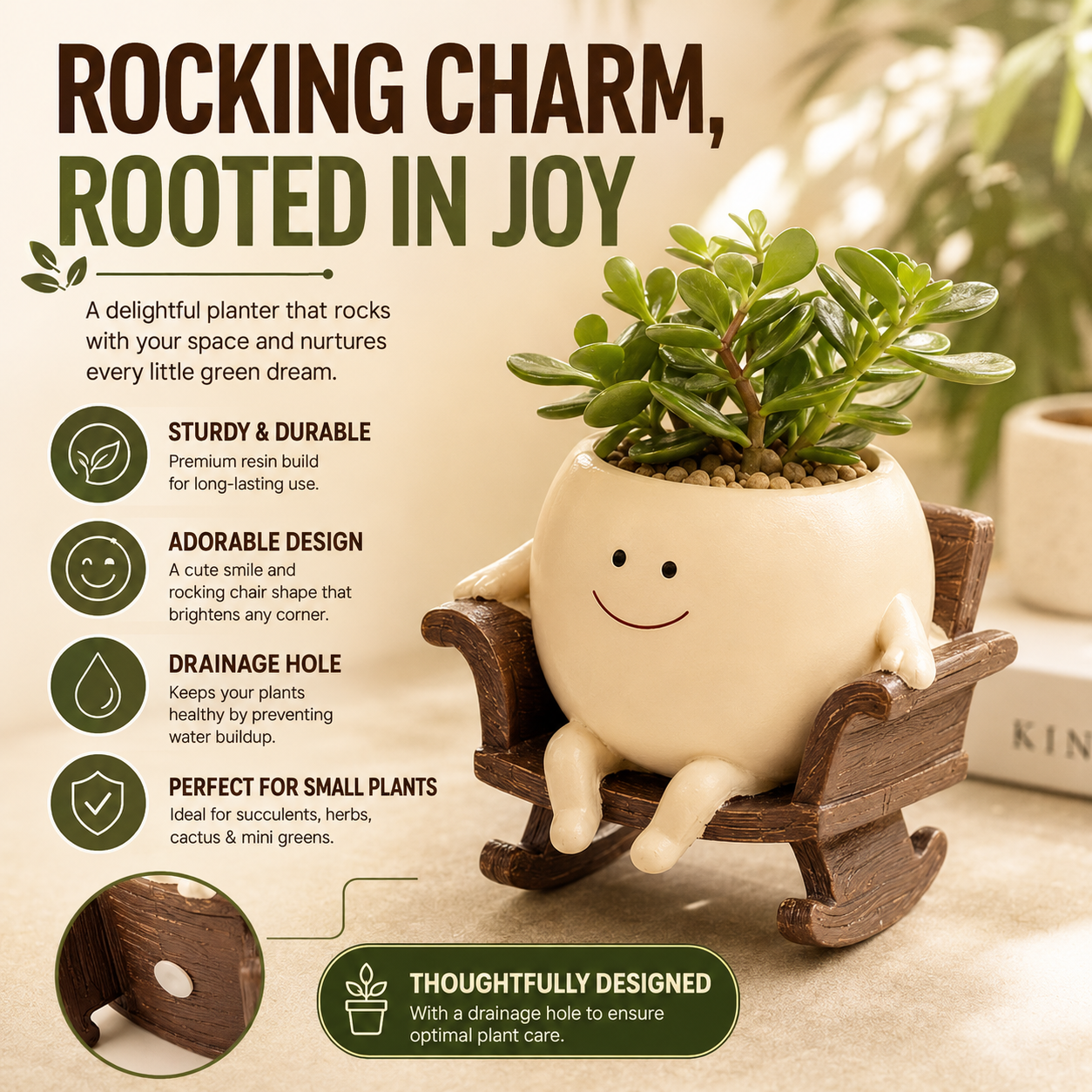 ZUZU™ | Smiling Desk Planter