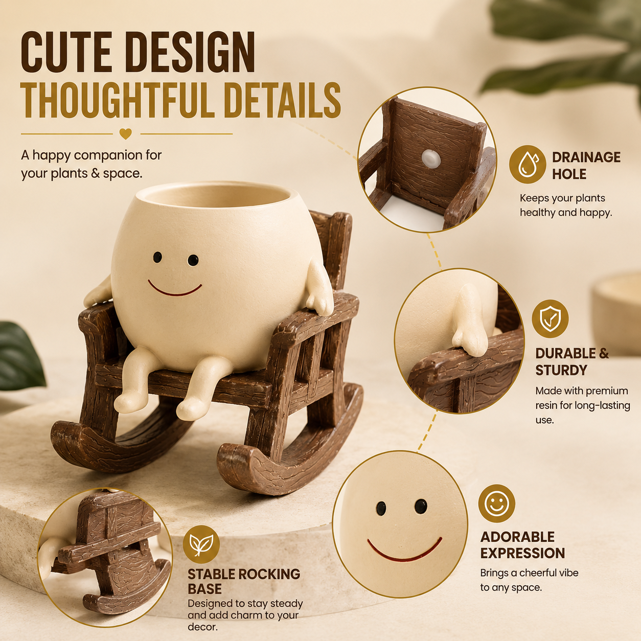 ZUZU™ | Smiling Desk Planter