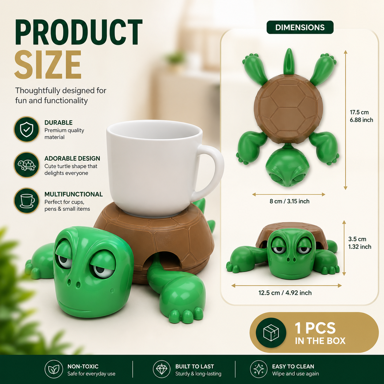 TORTO™  Interactive Turtle Cup Coaster
