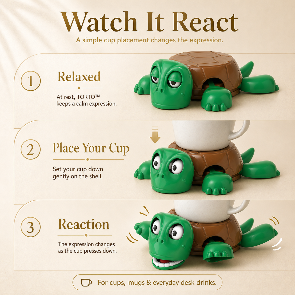 TORTO™  Interactive Turtle Cup Coaster