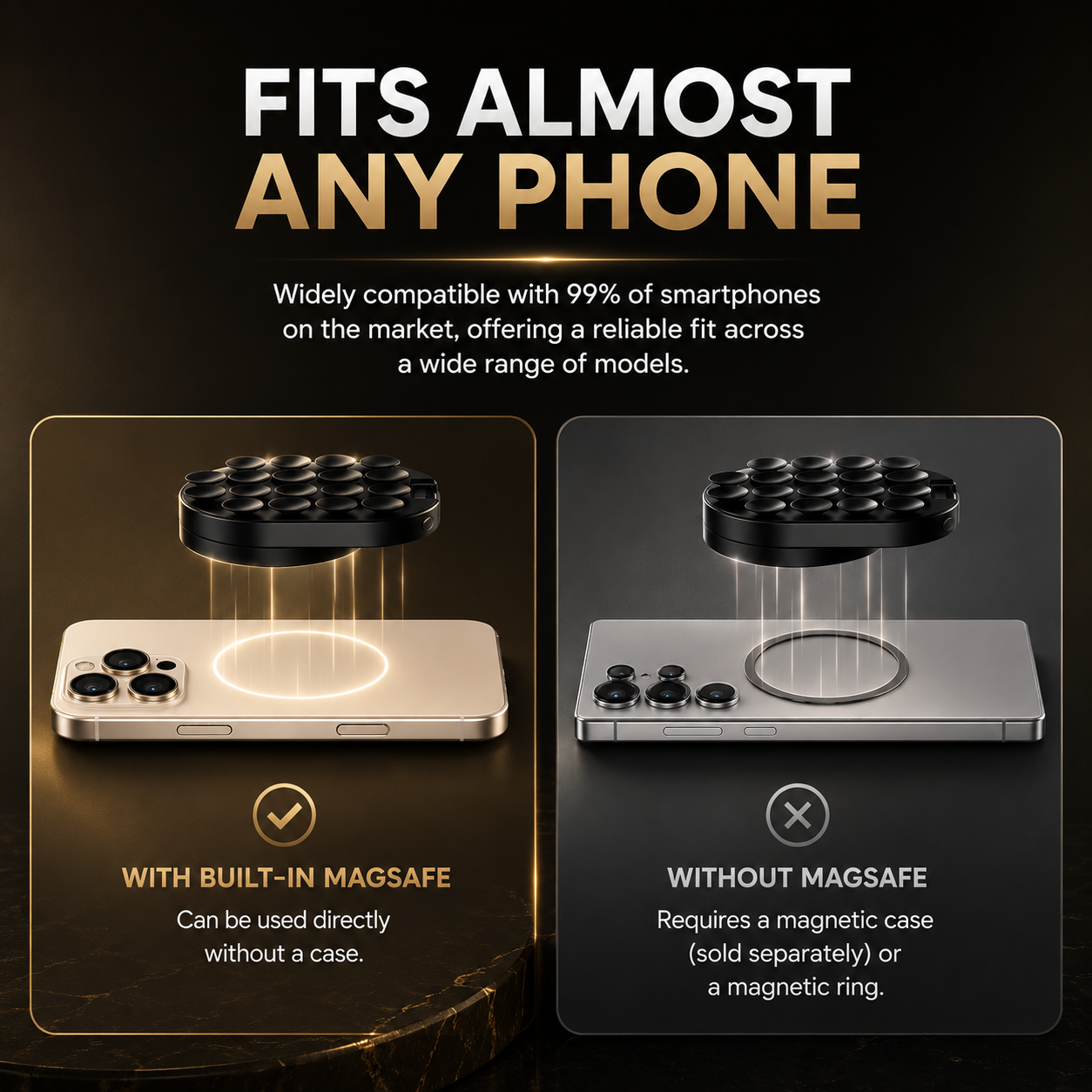Tacqo™ | Magnetic Suction Phone Mount
