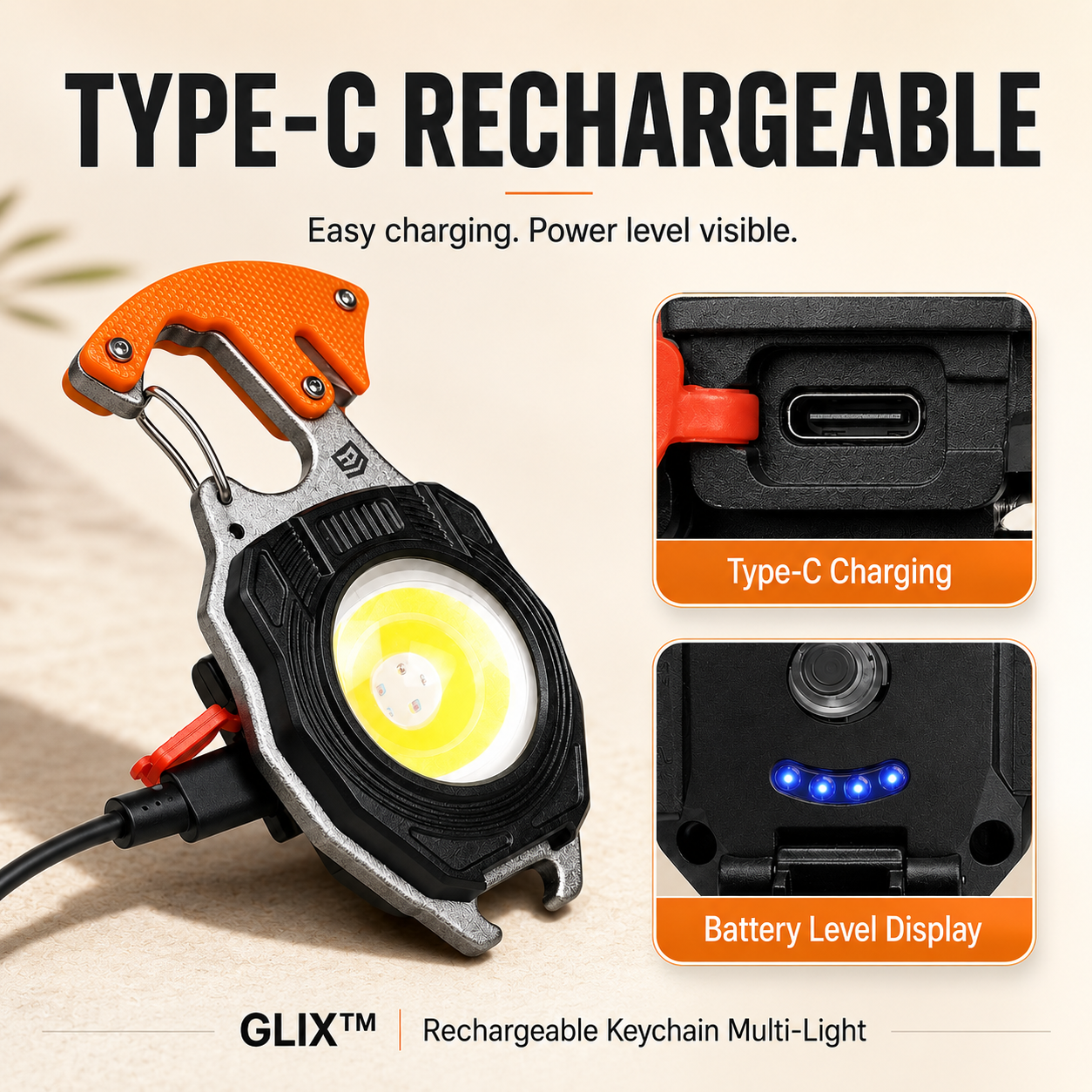GLIX™ | Rechargeable Keychain Multi-Light