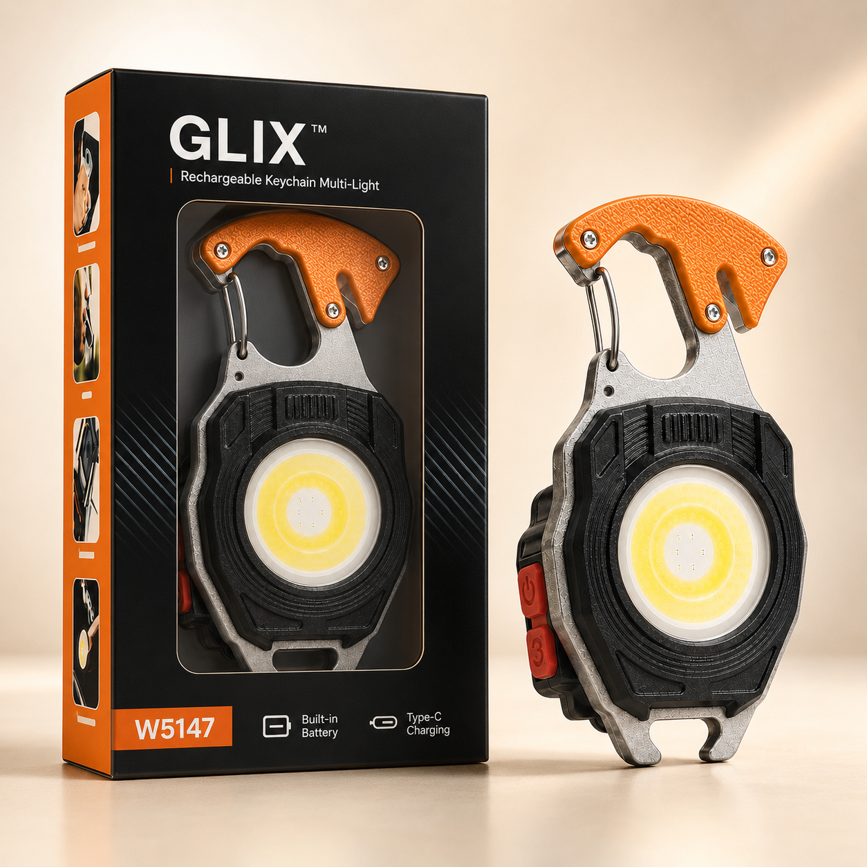 GLIX™ | Rechargeable Keychain Multi-Light