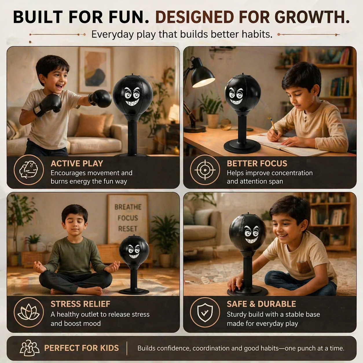 BOOM™ | Desktop Stress Relief Punching Bag